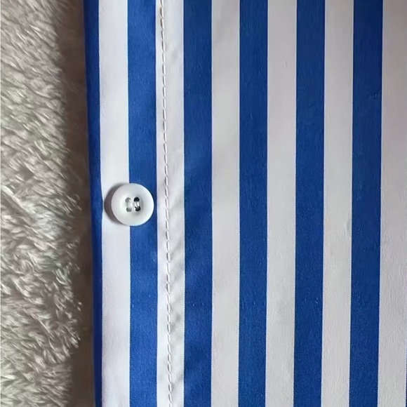 BNWOT Blue & White Shirt Dress - Picture 2 of 4